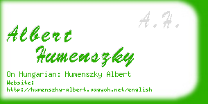 albert humenszky business card